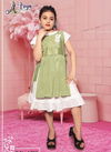 Green Colour Latest Designer Fancy Western Look imported frock Piece Children Wear Collection 1703